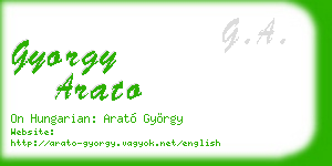 gyorgy arato business card