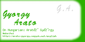 gyorgy arato business card